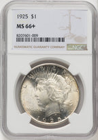 1925 $1 Peace Dollar NGC MS66+ (769482014)