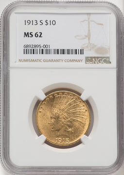 1913-S $10 Indian Eagle NGC MS62 (769198024)
