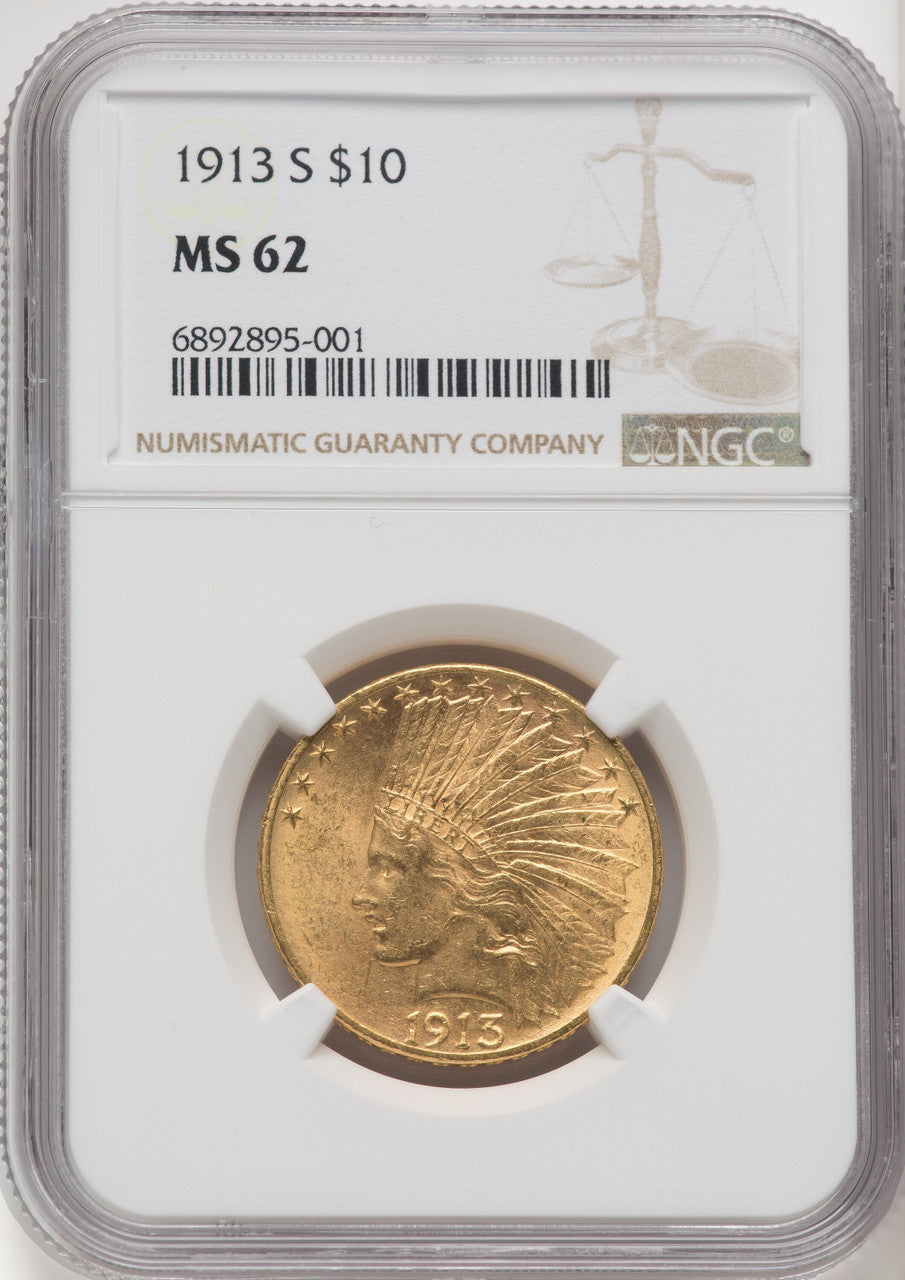 1913-S $10 Indian Eagle NGC MS62 (769198024)