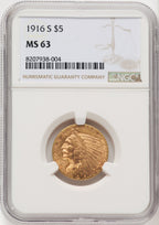 1916-S $5 Indian Half Eagle NGC MS63 (768428008)