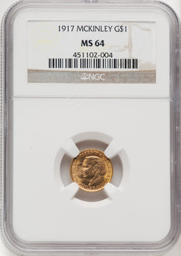 1917 G$1 McKinley Commemorative Gold NGC MS64 (769485071)