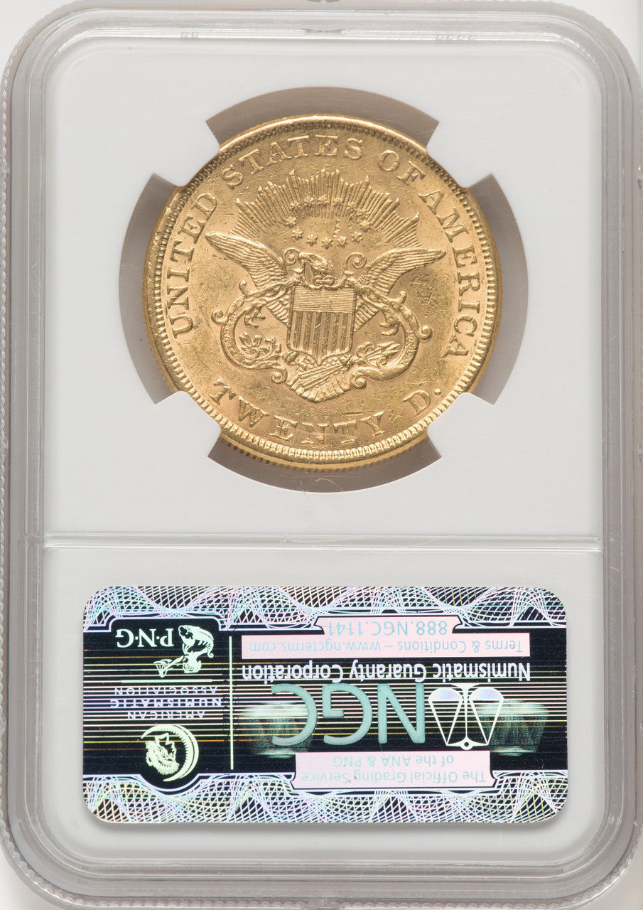 1854 $20 Large Date Proof Liberty Double Eagle NGC AU55 (769416022)