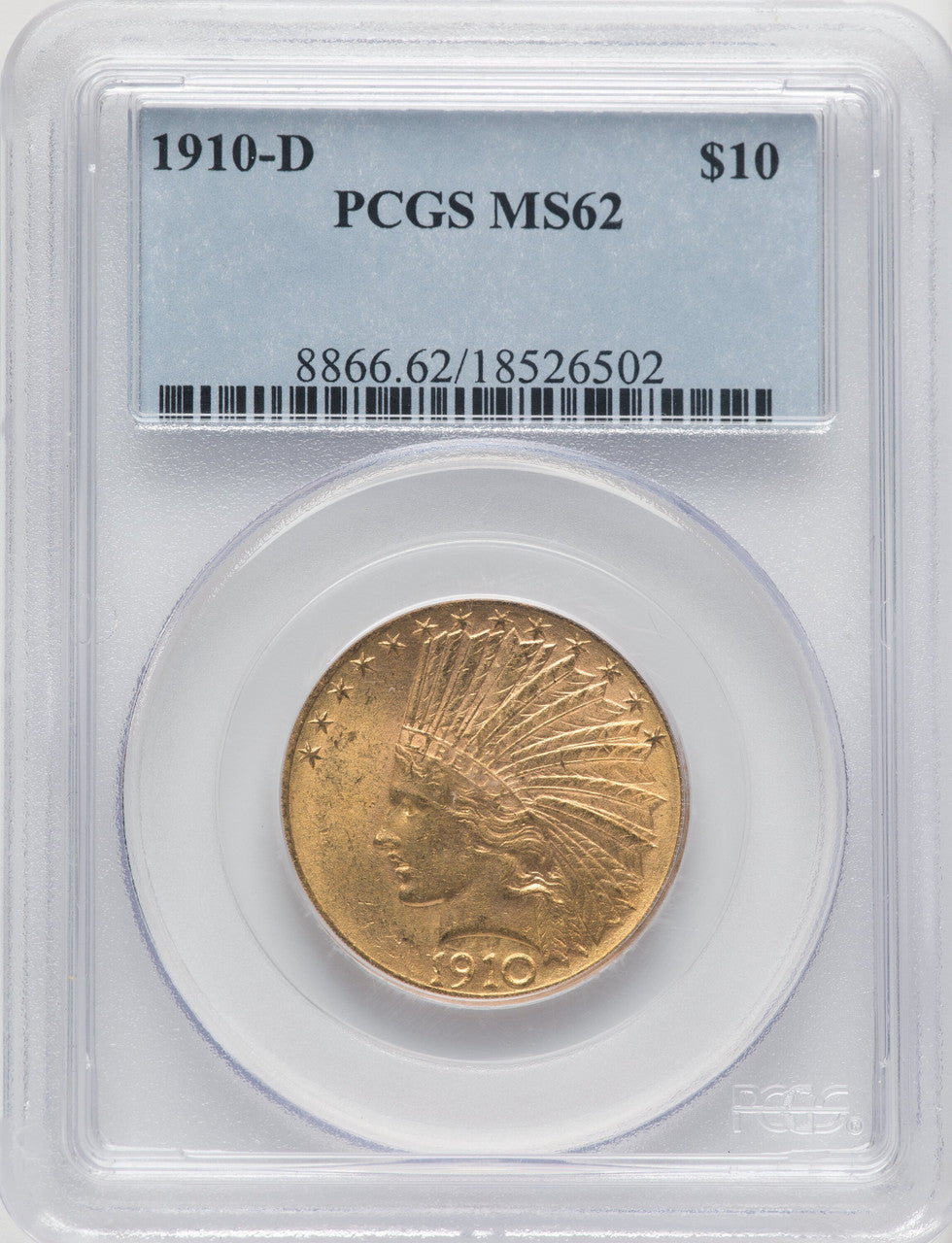 1910-D $10 Indian Eagle PCGS MS62 (519548117)