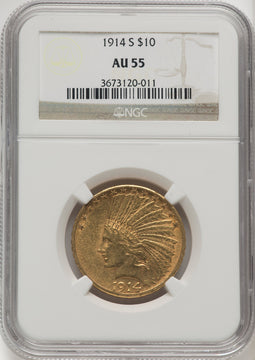 1914-S $10 Indian Eagle NGC AU55 (519548096)