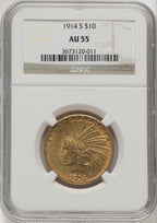 1914-S $10 Indian Eagle NGC AU55 (519548096)