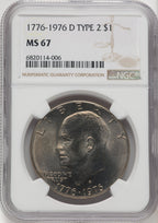 1976-D $1 Type Two Eisenhower Dollar NGC MS67 (769437028)