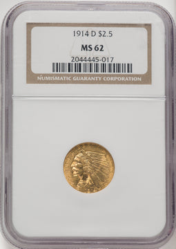 1914-D $2.50 Indian Quarter Eagle NGC MS62 (769485063)