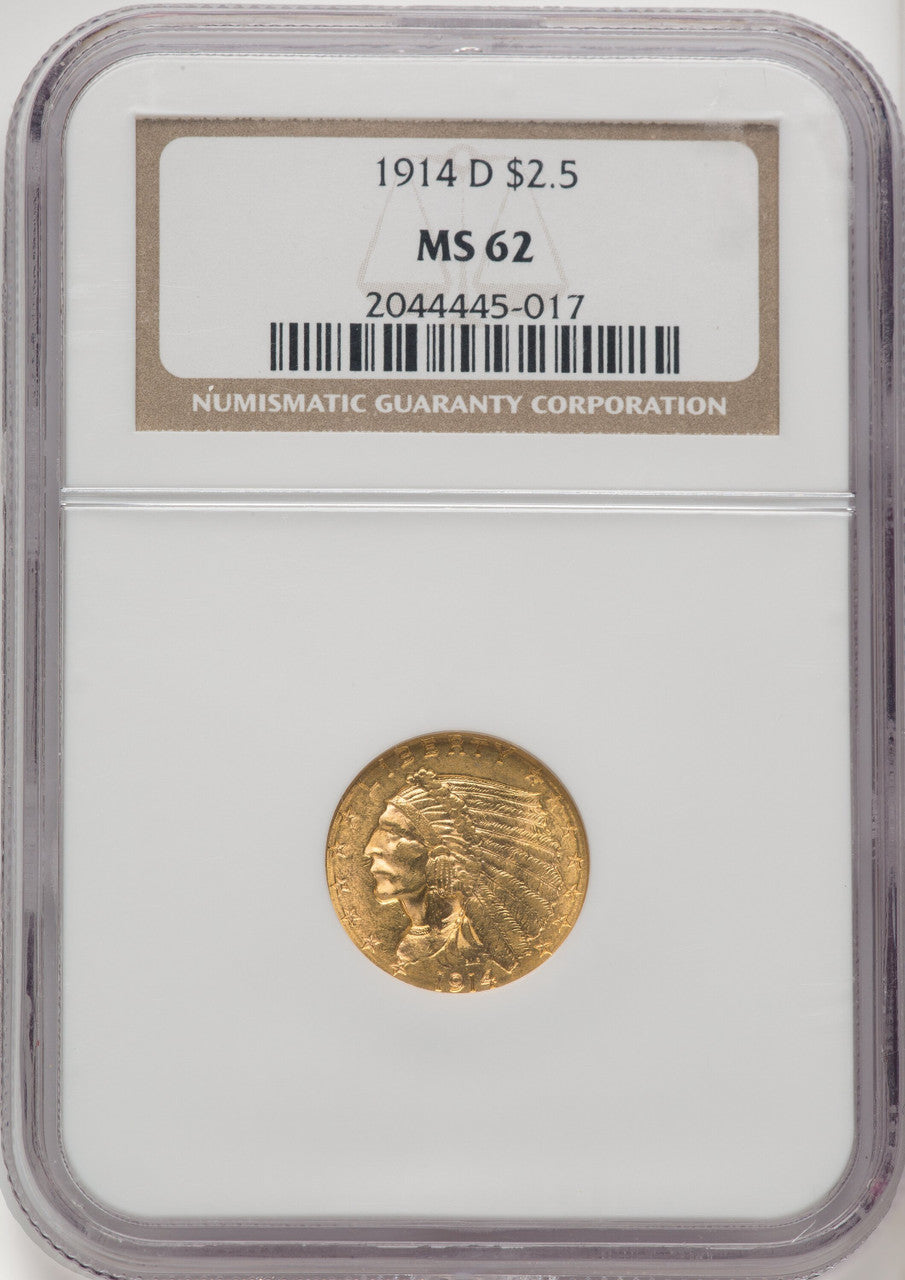 1914-D $2.50 Indian Quarter Eagle NGC MS62 (769485063)