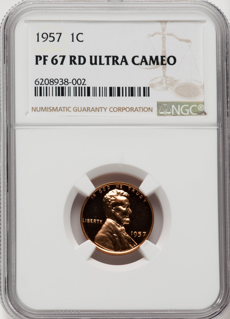 1957 1C Proof Lincoln Cent NGC PR67