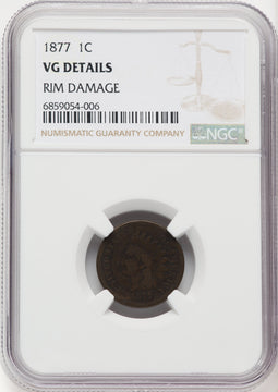 1877 1C BN Indian Cent Details NGC VG8