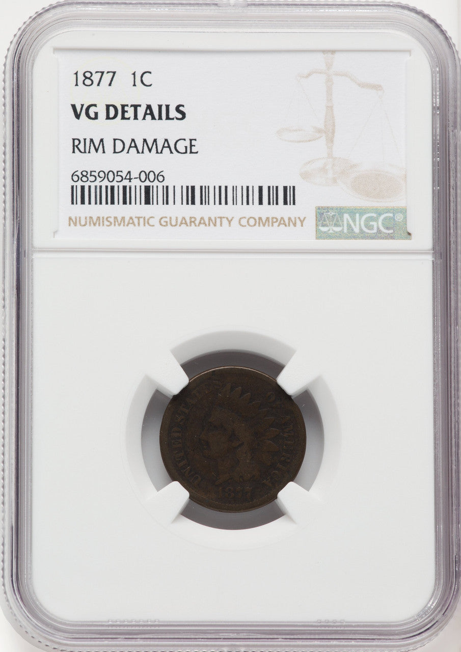 1877 1C BN Indian Cent Details NGC VG8
