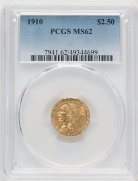 1910 $2.50 Indian Quarter Eagle PCGS MS62 (519376189)
