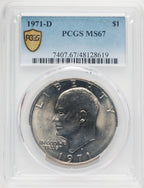 1971-D $1 Eisenhower Dollar PCGS MS67 (769438068)