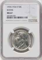 1935/34-D 50C Boone Commemorative Silver NGC MS67 (768118017)