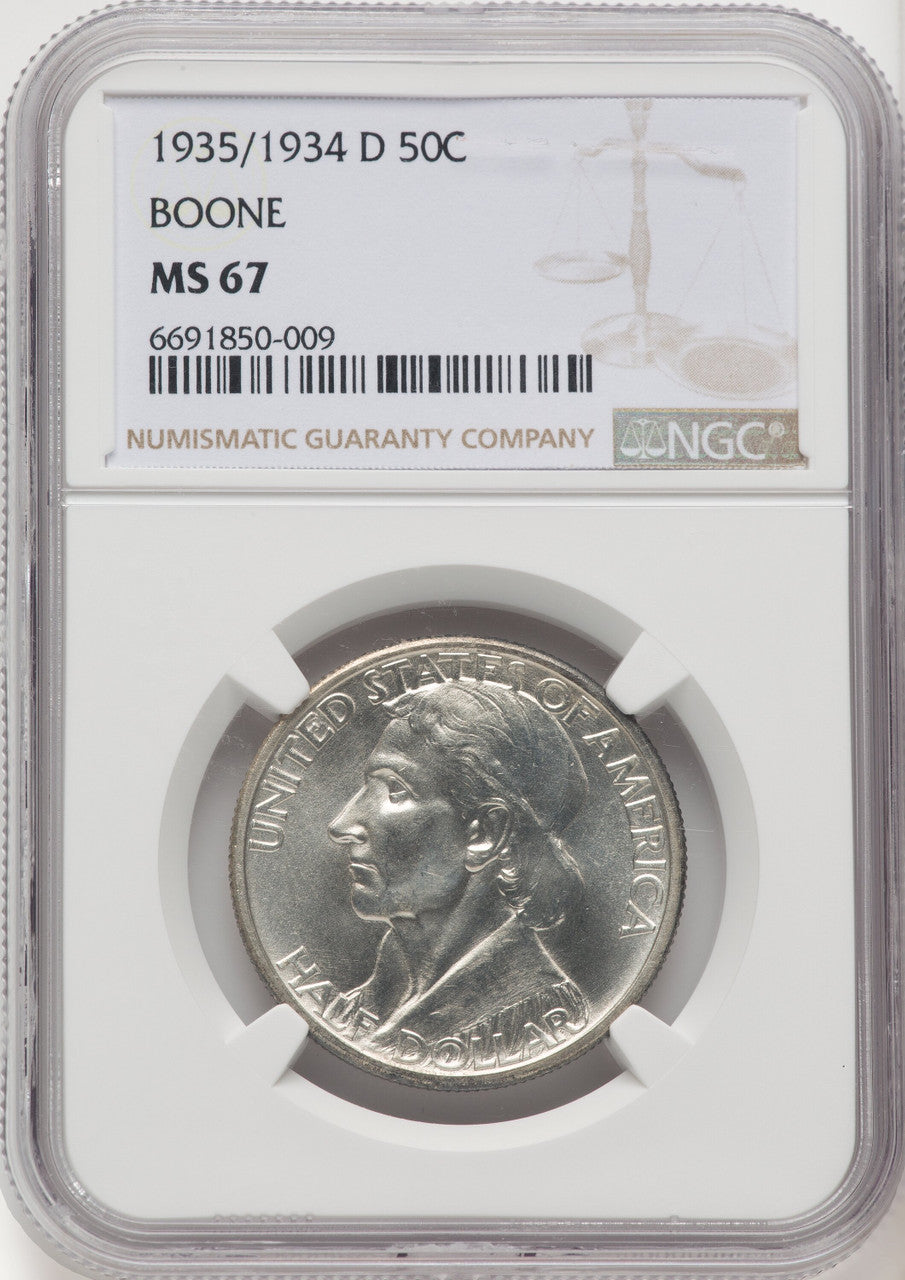 1935/34-D 50C Boone Commemorative Silver NGC MS67 (768118017)