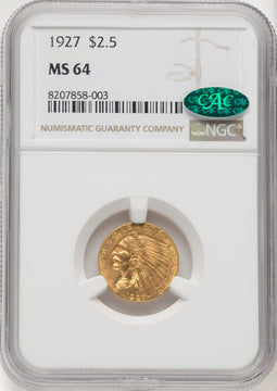 1927 $2.50 CAC Indian Quarter Eagle NGC MS64 (519097135)