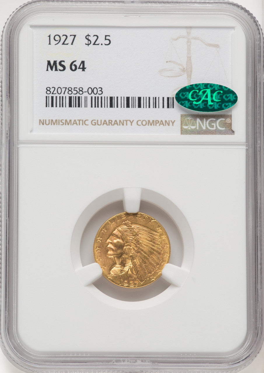 1927 $2.50 CAC Indian Quarter Eagle NGC MS64 (519097135)