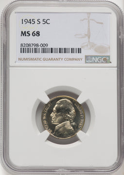 1945-S 5C Jefferson Nickel NGC MS68 (769319001)