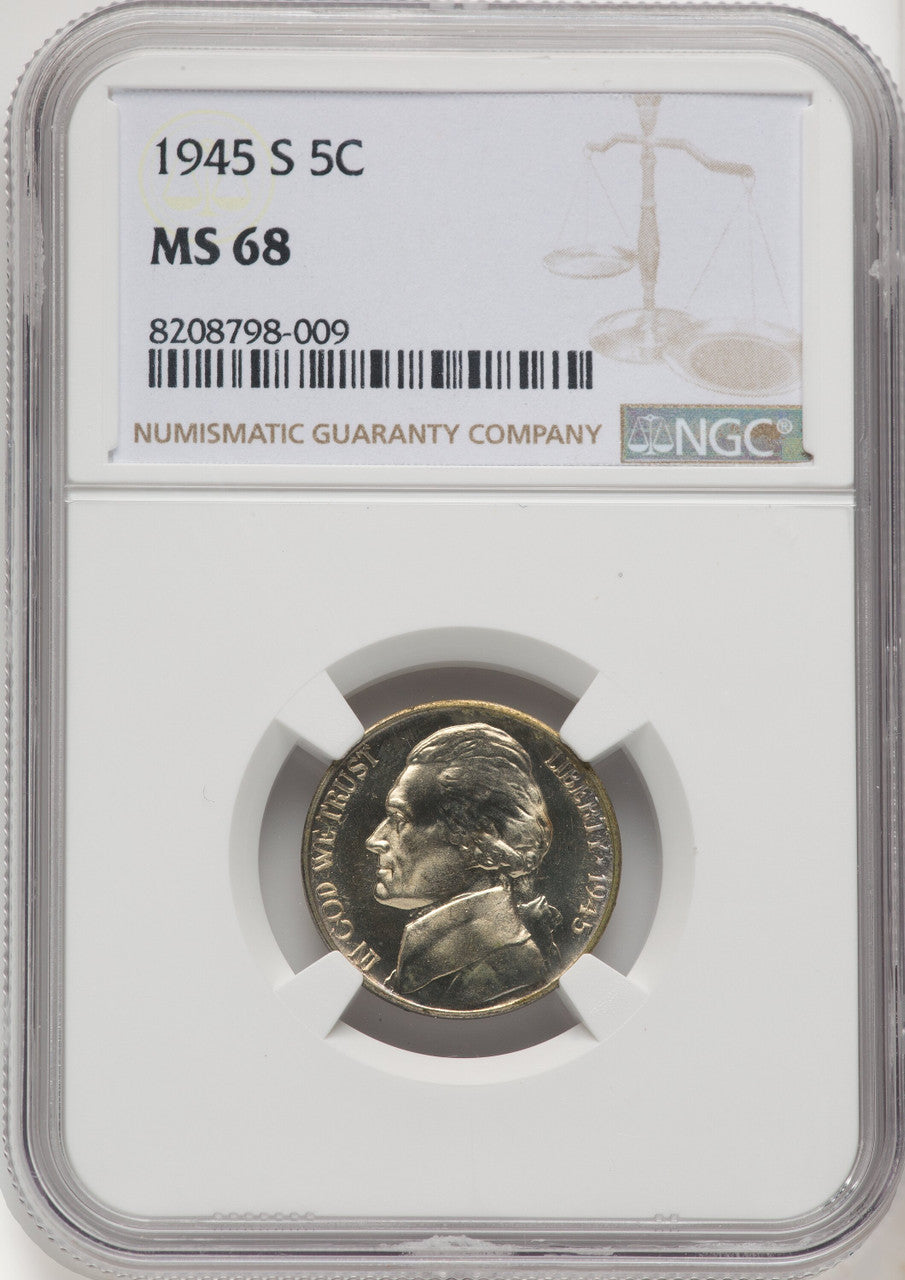 1945-S 5C Jefferson Nickel NGC MS68 (769319001)