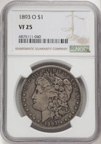 1893-O Morgan Dollar NGC VF25