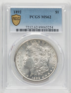 1892 Morgan Dollar PCGS MS62