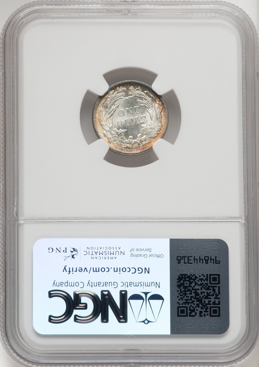 1890 10C Seated Dime NGC MS64