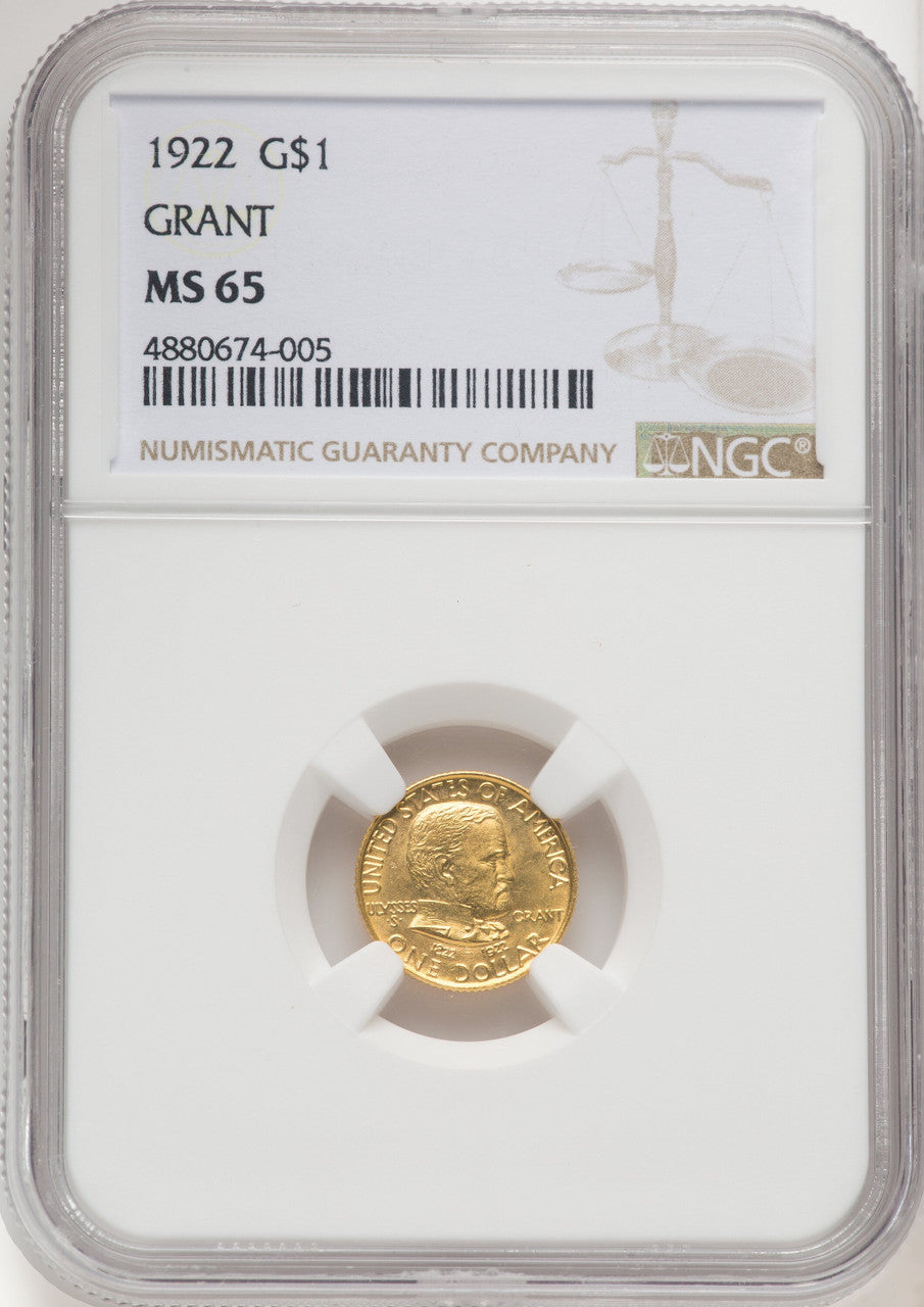 1922 G$1 Grant No Star Commemorative Gold NGC MS65