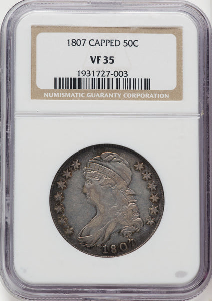 1807 50C Large Stars 50/20 Bust Half Dollar NGC VF35 | LCR Coin