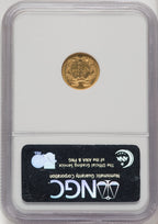 1857 G$1 Gold Dollar NGC MS62