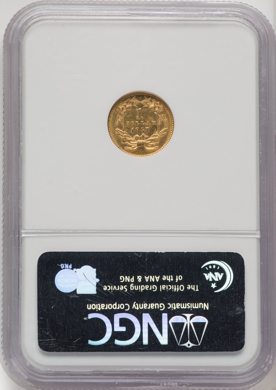 1857 G$1 Gold Dollar NGC MS62