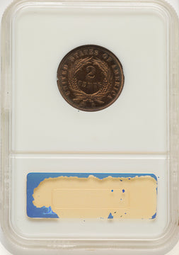 1866 2C RB Proof Two Cent Pieces NGC PR65