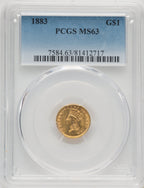 1883 G$1 Gold Dollar PCGS MS63