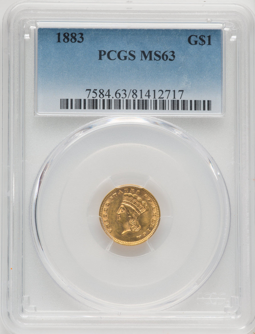1883 G$1 Gold Dollar PCGS MS63