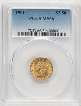 1901 $2.50 Liberty Quarter Eagle PCGS MS66 (768656050)