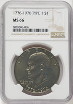 1976 $1 T1 Eisenhower Dollar NGC MS66 (769437017)