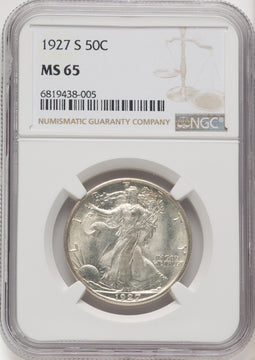 1927-S 50C Walking Liberty Half Dollar NGC MS65