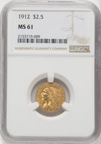 1912 $2.50 Indian Quarter Eagle NGC MS61 (769211064)