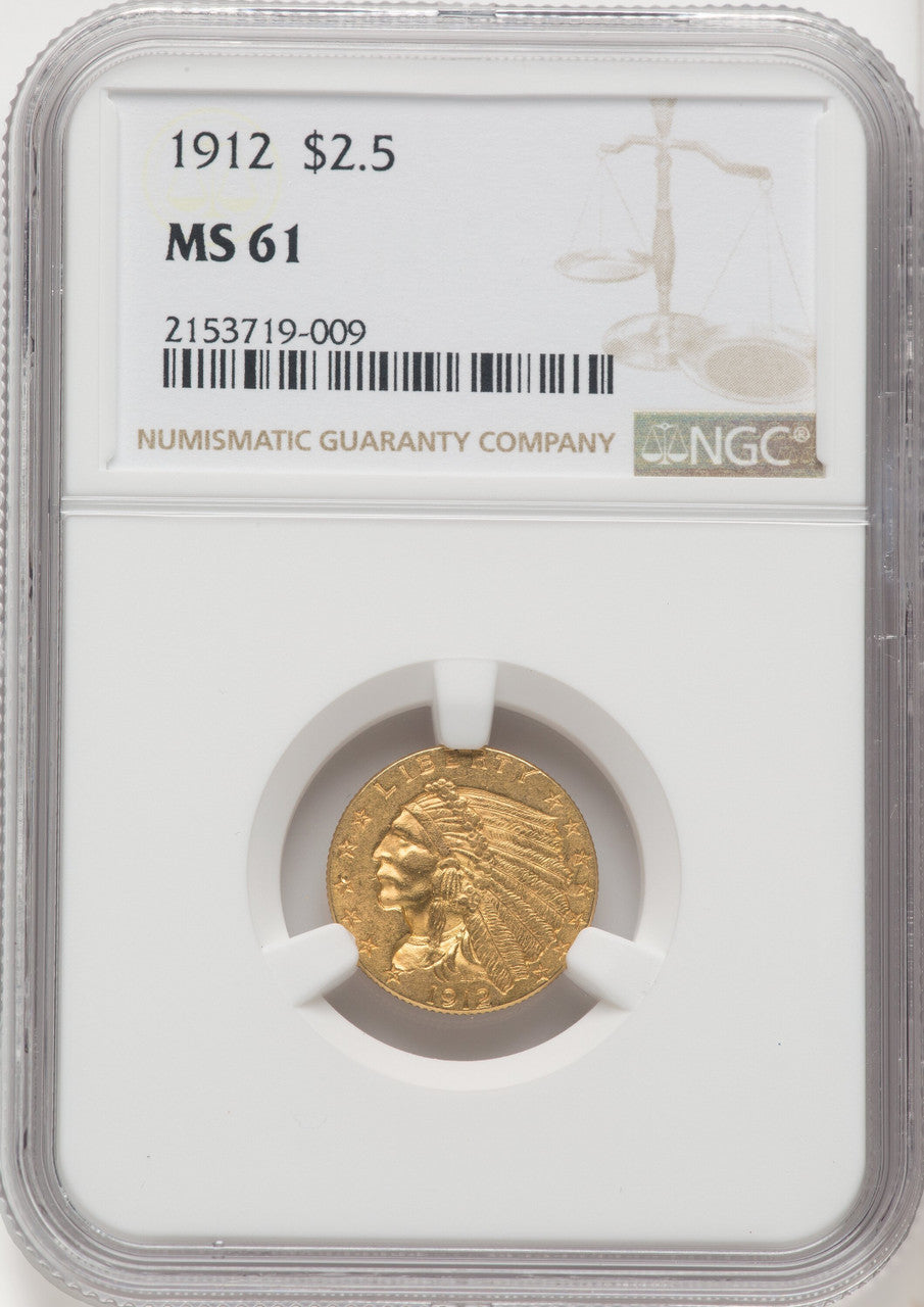 1912 $2.50 Indian Quarter Eagle NGC MS61 (769211064)