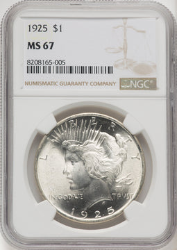 1925 $1 Peace Dollar NGC MS67 (768780019)