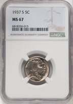 1937-S 5C Buffalo Nickel NGC MS67 (769211027)