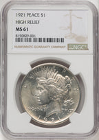 1921 Peace Dollar NGC MS61