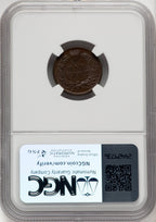 1873 1C Open 3 BN Indian Cent NGC MS64