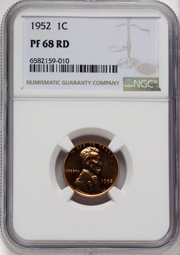 1952 1C RD Proof Lincoln Cent NGC PR68 (769538001)