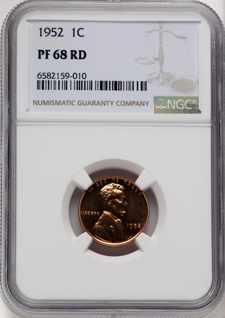 1952 1C RD Proof Lincoln Cent NGC PR68 (769538001)