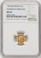 1903 G$1 JEFF Commemorative Gold NGC MS66 (769251011)