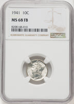 1941 10C FB Mercury Dime NGC MS68 (769376003)