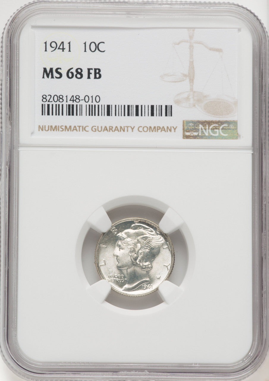1941 10C FB Mercury Dime NGC MS68 (769376003)