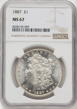 1887 $1 Morgan Dollar NGC MS67 (769374010)