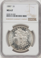 1887 $1 Morgan Dollar NGC MS67 (769374010)