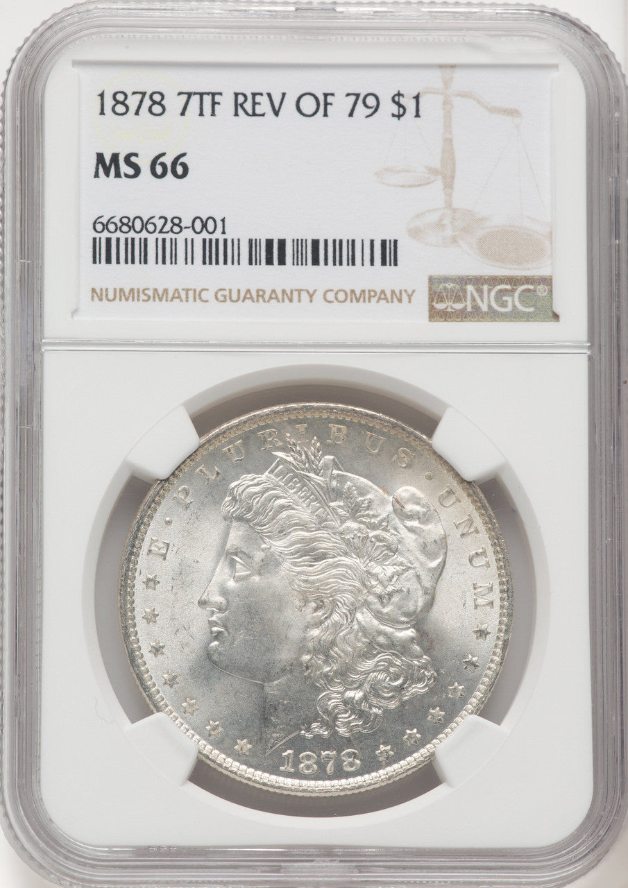1878 7TF Reverse of 1879 Morgan Dollar NGC MS66